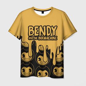 Мужская футболка 3D с принтом Bendy And The Ink Machine (36) в Курске, 100% полиэфир | прямой крой, круглый вырез горловины, длина до линии бедер | bendy | bendy and the ink machine | devil | game | horror | ink | mask | бенди | бенди и чернильная машина | краска | чернила