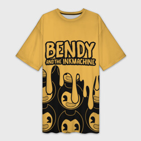 Платье-футболка 3D с принтом Bendy And The Ink Machine (36) в Курске,  |  | bendy | bendy and the ink machine | devil | game | horror | ink | mask | бенди | бенди и чернильная машина | краска | чернила