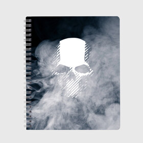 Тетрадь с принтом GHOST RECON в Курске, 100% бумага | 48 листов, плотность листов — 60 г/м2, плотность картонной обложки — 250 г/м2. Листы скреплены сбоку удобной пружинной спиралью. Уголки страниц и обложки скругленные. Цвет линий — светло-серый
 | breakpoint | ghost recon | ghost recon breakpoint | logo | mask | skell technology | tom clancys | tom clancys ghost recon breakpoint | wildlands | лого | маска