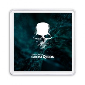 Магнит 55*55 с принтом GHOST RECON в Курске, Пластик | Размер: 65*65 мм; Размер печати: 55*55 мм | bones | breakpoint | ghost | ghost recon | ghost recon breakpoint | logo | mask | skell technology | skull | tom clancys | tom clancys ghost recon breakpoint | wildlands | лого | маска | призрак | череп