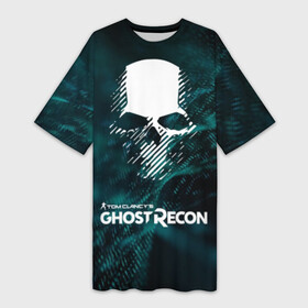 Платье-футболка 3D с принтом GHOST RECON в Курске,  |  | bones | breakpoint | ghost | ghost recon | ghost recon breakpoint | logo | mask | skell technology | skull | tom clancys | tom clancys ghost recon breakpoint | wildlands | лого | маска | призрак | череп