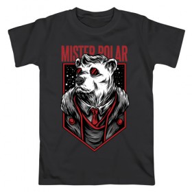 Мужская футболка хлопок с принтом Полярный Медведь в Курске, 100% хлопок | прямой крой, круглый вырез горловины, длина до линии бедер, слегка спущенное плечо. | bear | polar | бандит | гангстер | мафиози | мафия | медведи | медведь | полярные | полярный