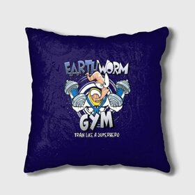 Подушка 3D с принтом Earth Worm Gym в Курске, наволочка – 100% полиэстер, наполнитель – холлофайбер (легкий наполнитель, не вызывает аллергию). | состоит из подушки и наволочки. Наволочка на молнии, легко снимается для стирки | Тематика изображения на принте: bodybuilding | diet | exercise | fitness | gym | heath | motivation | muscle | phil | training | workout | бодибилдинг | мотивация | спорт | трансформация | фитнес | эстетичный