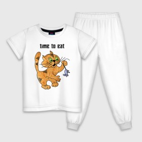 Детская пижама хлопок с принтом Пора перекусить в Курске, 100% хлопок |  брюки и футболка прямого кроя, без карманов, на брюках мягкая резинка на поясе и по низу штанин
 | 
