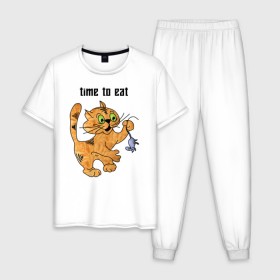 Мужская пижама хлопок с принтом Пора перекусить в Курске, 100% хлопок | брюки и футболка прямого кроя, без карманов, на брюках мягкая резинка на поясе и по низу штанин
 | 