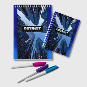 Блокнот с принтом Detroit Вecome Human в Курске, 100% бумага | 48 листов, плотность листов — 60 г/м2, плотность картонной обложки — 250 г/м2. Листы скреплены удобной пружинной спиралью. Цвет линий — светло-серый
 | 3d | cтать человеком | detroit city | detroit: вecome human | игра | интерактивная | квест | кинематограф | приключения | франция