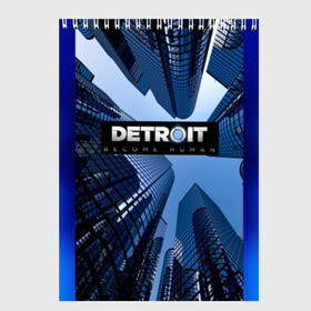 Скетчбук с принтом Detroit Вecome Human в Курске, 100% бумага
 | 48 листов, плотность листов — 100 г/м2, плотность картонной обложки — 250 г/м2. Листы скреплены сверху удобной пружинной спиралью | Тематика изображения на принте: 3d | cтать человеком | detroit city | detroit: вecome human | игра | интерактивная | квест | кинематограф | приключения | франция