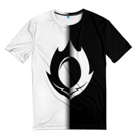 Мужская футболка 3D с принтом Code Geass ( Black-White). в Курске, 100% полиэфир | прямой крой, круглый вырез горловины, длина до линии бедер | аниме | знак гиаса | код гиас | силуэт | эмблема