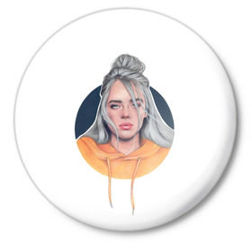 Значок с принтом Billie Eilish art 1 в Курске,  металл | круглая форма, металлическая застежка в виде булавки | Тематика изображения на принте: art | billie | billie eilish | eilish | music | pop | trend | арт | билли айлиш | музыка | тренд