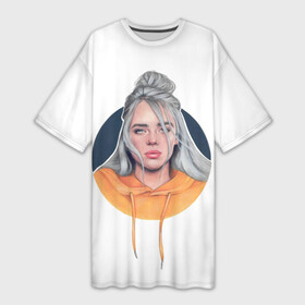 Платье-футболка 3D с принтом Billie Eilish art 1 в Курске,  |  | art | billie | billie eilish | eilish | music | pop | trend | арт | билли айлиш | музыка | тренд