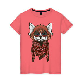 Женская футболка хлопок с принтом Red panda в Курске, 100% хлопок | прямой крой, круглый вырез горловины, длина до линии бедер, слегка спущенное плечо | panda | животные | звери | панда | панды | природа