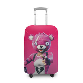 Чехол для чемодана 3D с принтом Only You! в Курске, 86% полиэфир, 14% спандекс | двустороннее нанесение принта, прорези для ручек и колес | battle royale | bear | fortnite | pink | батл роял | медведь | розовый | фортнайт | фурри