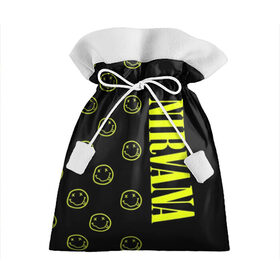 Подарочный 3D мешок с принтом Nirvana 2 в Курске, 100% полиэстер | Размер: 29*39 см | Тематика изображения на принте: cobain | kurt | kurt cobain | nirvana | rock | smile | гитара | кобейн | курт | курт кобейн | нирвана | рок