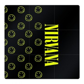 Магнитный плакат 3Х3 с принтом Nirvana 2 в Курске, Полимерный материал с магнитным слоем | 9 деталей размером 9*9 см | Тематика изображения на принте: cobain | kurt | kurt cobain | nirvana | rock | smile | гитара | кобейн | курт | курт кобейн | нирвана | рок