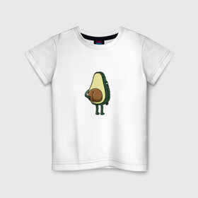 Детская футболка хлопок с принтом Авокадо в Курске, 100% хлопок | круглый вырез горловины, полуприлегающий силуэт, длина до линии бедер | авокадо | фрукт