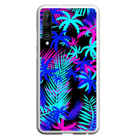 Чехол для Honor P30 с принтом НЕОНОВЫЕ ТРОПИКИ TROPICAL NEON в Курске, Силикон | Область печати: задняя сторона чехла, без боковых панелей | hotline miami | neon | new retro wave | outrun | outrun electro | paints | palmen | rainbow | retro | retrowave | summer | synth | synthwave | tropical | брызги | брызги красок | звёзды | космос | краски | лето | неон | пальмы | радуга | 