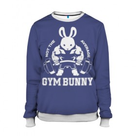 Женский свитшот 3D с принтом GYM BUNNY в Курске, 100% полиэстер с мягким внутренним слоем | круглый вырез горловины, мягкая резинка на манжетах и поясе, свободная посадка по фигуре | bodybuilding | diet | exercise | fitness | gym | heath | motivation | muscle | phil | training | workout | бодибилдинг | мотивация | спорт | трансформация | фитнес | эстетичный