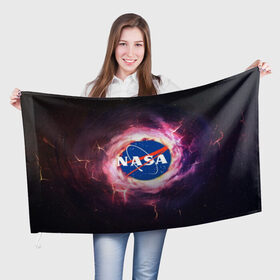 Флаг 3D с принтом Nasa. в Курске, 100% полиэстер | плотность ткани — 95 г/м2, размер — 67 х 109 см. Принт наносится с одной стороны | galaxy | nasa | outer space | space company | star | астрономия | галактика | звезды | космическая компания | космическое пространство | космос | наса