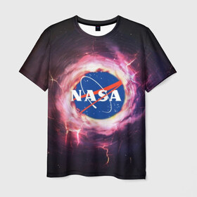 Мужская футболка 3D с принтом Nasa. в Курске, 100% полиэфир | прямой крой, круглый вырез горловины, длина до линии бедер | galaxy | nasa | outer space | space company | star | астрономия | галактика | звезды | космическая компания | космическое пространство | космос | наса