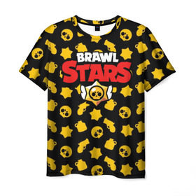Мужская футболка 3D с принтом BRAWL STARS в Курске, 100% полиэфир | прямой крой, круглый вырез горловины, длина до линии бедер | 8 bit | 8 бит | bibi | brawl stars | crow | el brown | leon | leon shark | max | mr.p | sally leon | shark | stars | virus | werewolf | акула | биби | вирус | ворон | леон | оборотень | пингвин