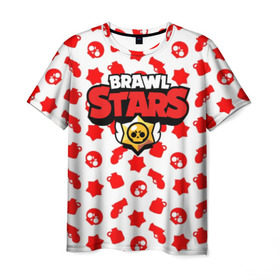 Мужская футболка 3D с принтом BRAWL STARS в Курске, 100% полиэфир | прямой крой, круглый вырез горловины, длина до линии бедер | android | brawl stars | games | mobile game | stars | игры | мобильные игры