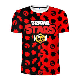 Мужская футболка 3D спортивная с принтом BRAWL STARS в Курске, 100% полиэстер с улучшенными характеристиками | приталенный силуэт, круглая горловина, широкие плечи, сужается к линии бедра | android | brawl stars | games | mobile game | stars | игры | мобильные игры