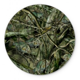 Коврик для мышки круглый с принтом Лесной камуфляж в Курске, резина и полиэстер | круглая форма, изображение наносится на всю лицевую часть | камуфляж | лесной камуфляж