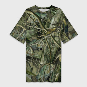 Платье-футболка 3D с принтом Лесной камуфляж в Курске,  |  | камуфляж | лесной камуфляж