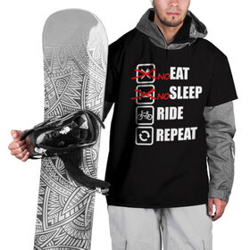 Накидка на куртку 3D с принтом Ride black в Курске, 100% полиэстер |  | bicycle | bike | cycle | eat | eat sleep | eat sleep repeat | eat sleep ride | eat sleep ride repeat | ride | sleep | вело | велосипед | есть | катать | повторить | спать