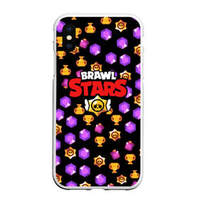 Чехол для iPhone XS Max матовый с принтом BRAWL STARS в Курске, Силикон | Область печати: задняя сторона чехла, без боковых панелей | android | brawl stars | games | mobile game | stars | игры | мобильные игры