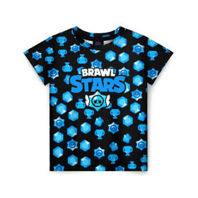Детская футболка 3D с принтом BRAWL STARS в Курске, 100% гипоаллергенный полиэфир | прямой крой, круглый вырез горловины, длина до линии бедер, чуть спущенное плечо, ткань немного тянется | android | brawl stars | games | mobile game | stars | игры | мобильные игры