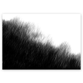 Поздравительная открытка с принтом Просто дождь в Курске, 100% бумага | плотность бумаги 280 г/м2, матовая, на обратной стороне линовка и место для марки
 | грусть | дождь | зонт | зонтик | ливень | печаль | тоска | чб
