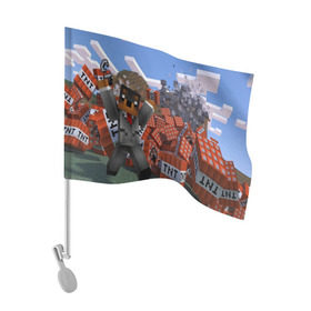 Флаг для автомобиля с принтом MINECRAFT в Курске, 100% полиэстер | Размер: 30*21 см | blade | blocks | creeper | cubes | game | ken | mine craft | minecraft | mobs | sword | игры | крипер | майн крафт | майнкрафт | моб