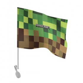 Флаг для автомобиля с принтом MINECRAFT в Курске, 100% полиэстер | Размер: 30*21 см | blade | blocks | creeper | cubes | game | ken | mine craft | minecraft | mobs | sword | игры | крипер | майн крафт | майнкрафт | моб