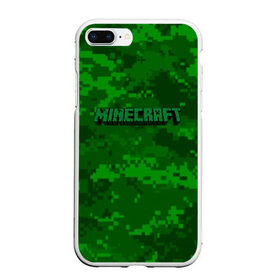 Чехол для iPhone 7Plus/8 Plus матовый с принтом MINECRAFT PIXEL в Курске, Силикон | Область печати: задняя сторона чехла, без боковых панелей | Тематика изображения на принте: blade | blocks | creeper | cubes | game | ken | mine craft | minecraft | mobs | sword | игры | крипер | майн крафт | майнкрафт | моб