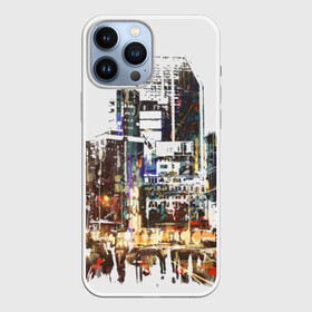 Чехол для iPhone 13 Pro Max с принтом Мегаполис в Курске,  |  | art | center | city | metropolis | paints | people | skyscraper | skyscrapers | street | style | watercolor | акварель | высотка | город | искусство | краски | люди | мегаполис | стиль | улица | уличный | центр