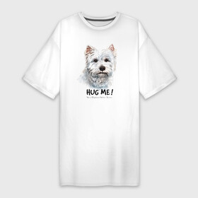 Платье-футболка хлопок с принтом Вест хайленд уайт терьер в Курске,  |  | dog | highland | terrier | west | white | вест | собака | собаки | терьер | уайт | хайленд