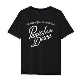 Мужская футболка хлопок Oversize с принтом Panic! At the Disco в Курске, 100% хлопок | свободный крой, круглый ворот, “спинка” длиннее передней части | Тематика изображения на принте: panic | panic at the disco | patd | группа | музыка | райан росс | рок