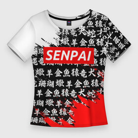 Женская футболка 3D Slim с принтом SENPAI в Курске,  |  | ahegao | anime | kawai | kowai | oppai | otaku | senpai | sugoi | waifu | yandere | аниме | ахегао | ковай | культура | отаку | сенпай | тренд | яндере