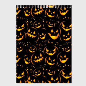 Скетчбук с принтом Хэллоуин в Курске, 100% бумага
 | 48 листов, плотность листов — 100 г/м2, плотность картонной обложки — 250 г/м2. Листы скреплены сверху удобной пружинной спиралью | background | black | color | eyes | fangs | halloween | holiday | horror | orange | pumpkin | sinister | teeth | vegetable | yellow | глаза | желтый | зловещий | зубы | клыки | овощ | оранжевый | праздник | тыквы | ужас | фон | хэллоуин | цвет | черный