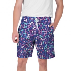 Мужские шорты 3D с принтом Пурпурные конфетти в Курске,  полиэстер 100% | прямой крой, два кармана без застежек по бокам. Мягкая трикотажная резинка на поясе, внутри которой широкие завязки. Длина чуть выше колен | 