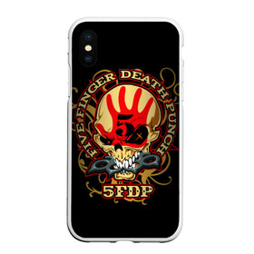 Чехол для iPhone XS Max матовый с принтом Five Finger Death Punch в Курске, Силикон | Область печати: задняя сторона чехла, без боковых панелей | Тематика изображения на принте: 5fdp | ffdp | five finger death punch | metal | альтернатива | группы | метал | музыка | хеви метал