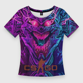 Женская футболка 3D Slim с принтом CS GO Hyper Beast в Курске,  |  | 2019 | computer game | counter strike | cs | cs go | csgo | dota | dota2 | game | howl | hyperbeast | warning | автомат | вой | го | игрок | компьютерная игра | контр страйк | контра | кс | оружие | турнир