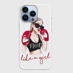 Чехол для iPhone 13 Pro с принтом Дерись, как девчонка в Курске,  |  | athlete | boxing | cool | face | fight | girl | gloves | punch | ring | slogan | sport | sports | woman | young | бокс | девушка | драка | женщина | круто | лицо | молодая | очки | перчатки | ринг | слоган | спорт | спортивная | спортсменка | уд