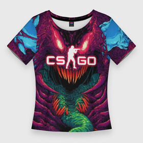 Женская футболка 3D Slim с принтом CS GO Hyper Beast в Курске,  |  | 2019 | computer game | counter strike | cs | cs go | csgo | dota | dota2 | game | howl | hyperbeast | warning | автомат | вой | го | игрок | компьютерная игра | контр страйк | контра | кс | оружие | турнир