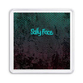 Магнит 55*55 с принтом Sally Face (Соты). в Курске, Пластик | Размер: 65*65 мм; Размер печати: 55*55 мм | Тематика изображения на принте: face | game | horror | larry | sally | sally face | sanity s fall | игра | ларри | мальчик с протезом | салли | салли фейс | ужасы