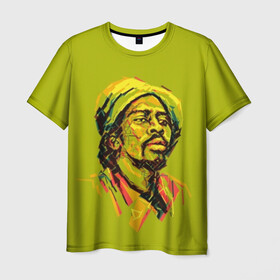 Мужская футболка 3D с принтом RastaArt 3 в Курске, 100% полиэфир | прямой крой, круглый вырез горловины, длина до линии бедер | art | bob marley | cannabis | rasta | rastaman | reggae | reggy | weed | боб марли | раста | растаман | регги | рэгги