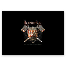 Поздравительная открытка с принтом HammerFall в Курске, 100% бумага | плотность бумаги 280 г/м2, матовая, на обратной стороне линовка и место для марки
 | hammerfall | heavy metal | metal | группа | метал | музыка | пауэр метал | рок | хэви метал