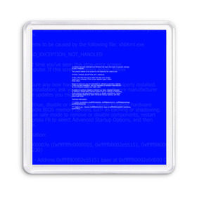 Магнит 55*55 с принтом СИНИЙ ЭКРАН СМЕРТИ в Курске, Пластик | Размер: 65*65 мм; Размер печати: 55*55 мм | anonymus | blue death screen | cod | hack | hacker | it | program | texture | айти | аноним | анонимус | взлом | код | кодинг | программа | программист | текстура | хак | хакер