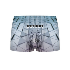 Мужские трусы 3D с принтом Detroit: Вecome Human в Курске, 50% хлопок, 50% полиэстер | классическая посадка, на поясе мягкая тканевая резинка | Тематика изображения на принте: 3d | cтать человеком | detroit city | detroit: вecome human | игра | интерактивная | квест | кинематограф | приключения | франция